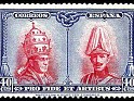 Spain - 1928 - Pro Catacumbas - 40 CTS - Azul Y Carmin - España, Catacumbas - Edifil 410 - Pio XI y Alfonso XIII - 0